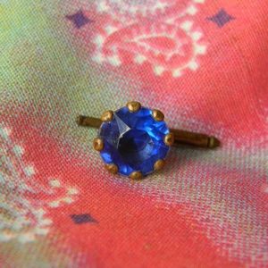 Men's Tie Piece With Large Blue Jewel